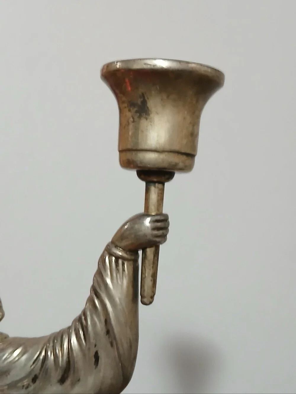 Vintage Angel Candle Holder Silver Plated Sculpture